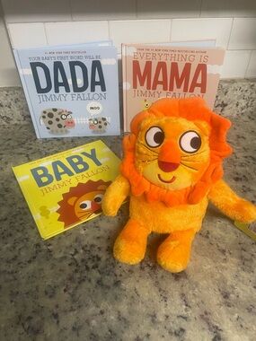 Jimmy Falcon Baby bundle books & Plush Lion Kids Toy - Soft Stuffed Animal read